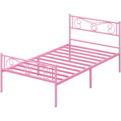 homfan TWIN Bed Metal Platform Bed Frame with Headboard & Footboard, No Box Spring Needed, Under Bed Storage, Easy Assembly, Modern Style
