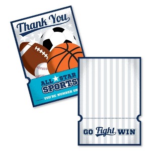 Big Dot of Happiness Go, Fight, Win - Sports - Shaped Thank You Cards - Baby Shower or Birthday Party Thank You Note Cards with Envelopes - Set of 12 - 1 of 4