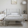 vidaXL 12" White Twin Metal Bed Frame with Headboard & Footboard No Mattress - 3 of 4