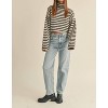 Women's STRIPED TURTLENECK CROP SWEATER - MIOU MUSE - 4 of 4