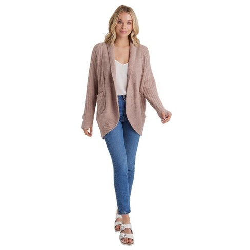 Women's Fuzzy Cocoon Loose Open-Front Cardigan Sweater