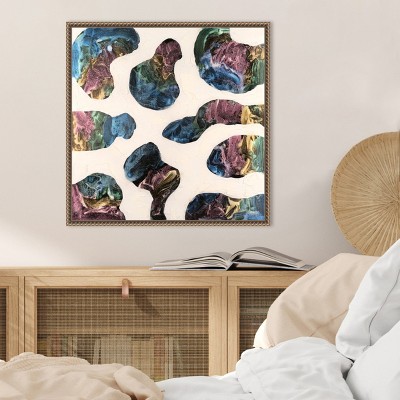 Abstract Multicolor Canvas Print with Bronze Frame, 22x22