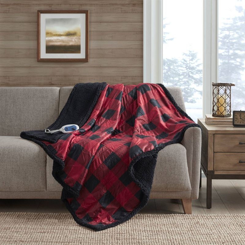  Linden Oversized Mink to Berber Electric Heated Throw Blanket, 3 of 7