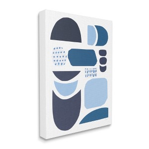 Stupell Industries Collage of Blue Abstract Shapes Tonal Pattern Gallery Wrapped Canvas Wall Art, 30 x 40 - 1 of 4