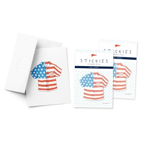 USA Shirt 3" x 3" 50-Sheet Sticky Notes (2-Pack) & USA Shirt Greeting Card Combo by Ramus & Co - 1 of 3