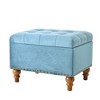CAVINAS Square Ottoman with Storage Space, Retro Riveted Velvet Upholstered Storage Ottoman Bench, Hidden Support Hinges - 3 of 4