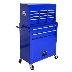 Vynxaria Utility Storage Cabinets - High Capacity 8-Drawer Rolling Tool Chest, 24.2"W x 42.8"H x 13"D, Blue - 1 of 4