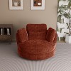 Mlmh & Kngwa 50.2"W Modern Swivel Chair, Chenille Upholstered Single Sofa Chair with Pillow - 3 of 4
