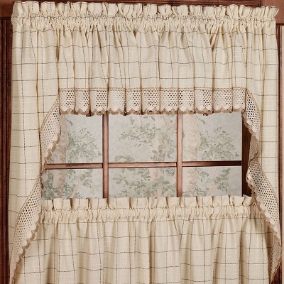 Lorraine Adirondack Check Kitchen Tier Curtains – 24x60 Pair – 100% Cotton