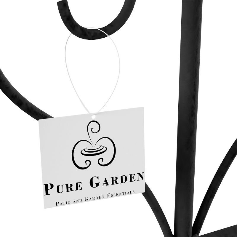 Garden Trellis - Set of 2 Metal Panels with Decorative Scrolls - Fencing for Climbing Vines, Roses, Potted Plants, and Flowers by Pure Garden (Black), 5 of 8