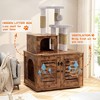 Hooseng Cat Litter Box Enclosure with Tree Tower and Condo, Hidden Washroom Wooden Cat Furniture with Sisal Scratching Post and Soft Plush Perch - 3 of 4