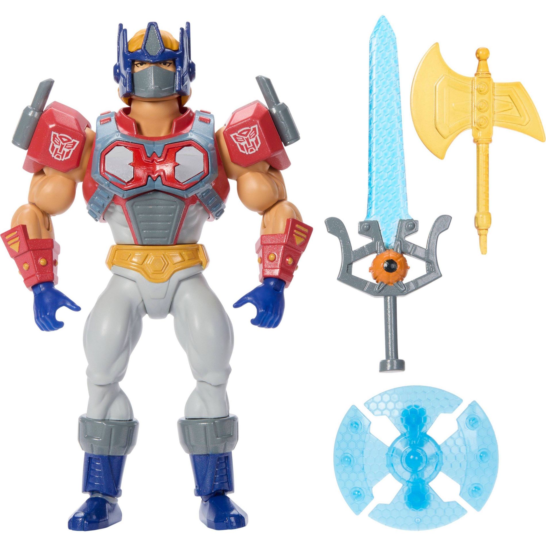 Masters of the Universe Origins & Transformers Optimus Prime Armor He-Man Action Figure, MOTU Toy