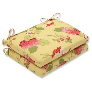 Outdoor 2-Piece Square Seat Cushion Set - Yellow/Red Floral
