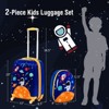 Gymax 2 Pieces Children's Suitcase Set Trolley with Backpack Luggage Trolley / Wheels - 4 of 4