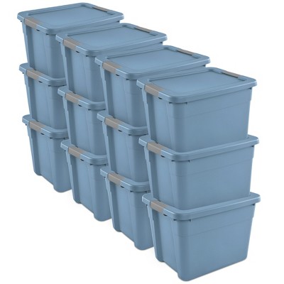Sterilite 6Pk Latch Tote, Stackable Plastic Storage Container