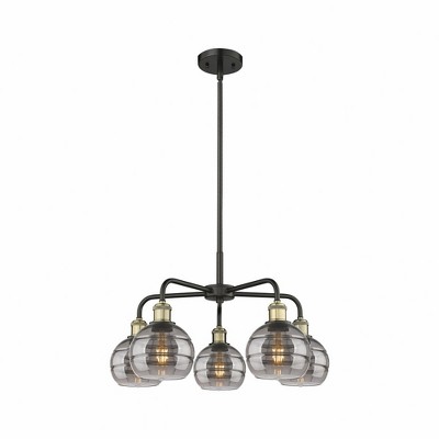 Rochester - 5 Light Stem Hung Chandelier In Industrial Style-13.38 Inches Tall and 23.88 Inches Wide