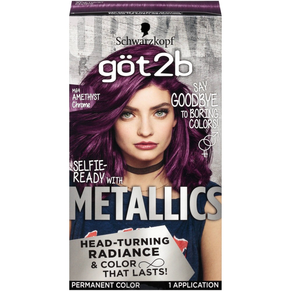 Photos - Hair Dye Got2b Permanent Hair Color - Metallic Amethyst Chrome - 4.8 fl oz/1 Kit