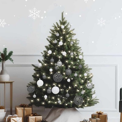 vidaXL Christmas Ball Set Set of 61 Shiny white Plastic Various sizes