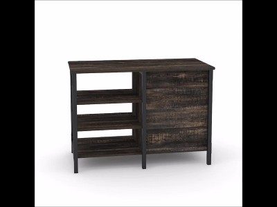Carbon Oak Industrial 3-Drawer Lockable Filing Credenza