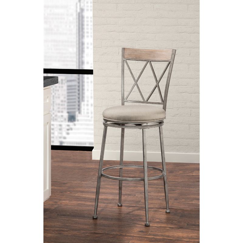 Stewart Metal Counter Height Swivel Stool Aged Pewter - Hillsdale Furniture, 4 of 12
