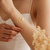 Turandoss 2PCS 18K Gold Disc Initial Bracelet for Women Girls, Dainty Satellite Chain Heart Bracelets Hypoallergenic, Birthday Gifts for Women - 4 of 4