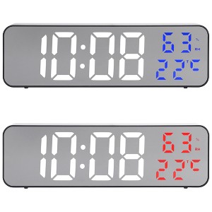 REGALWOVEN 2 Pcs Digital Plastic Temperature Display Large Silent Non-Ticking Wall Clocks 9 inch - 1 of 4