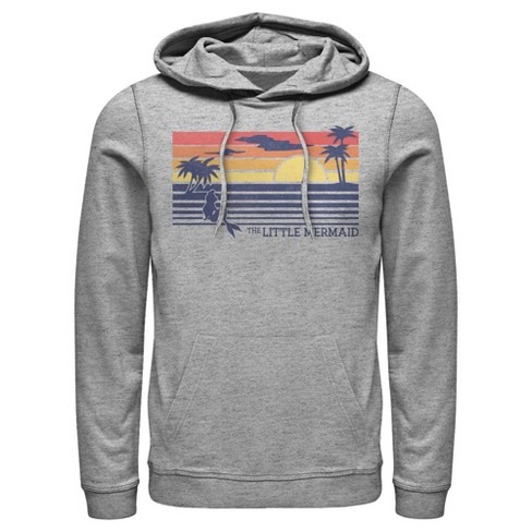 Men's The Little Mermaid Striped Sunset Pull Over Hoodie - image 1 of 4