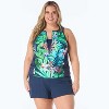 Beach House Sport Plus Racer Zip Front Tankini Top - 4 of 4