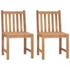 vidaXL 2X Solid Teak Wood Patio Chairs with Beige Cushions - Garden Lounge Seating, Durable, Waterproof, Indoor/Outdoor Use - 3 of 4
