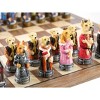 WorldWise Imports Chess Set - Cats & Dogs Resin Men on Walnut Maple Board - 2 of 4