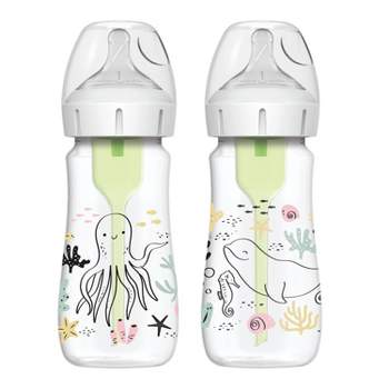 Dr. Brown's 9 fl oz Anti-Colic Options+ Wide Neck Baby Bottles - Ocean Designs - 2pk