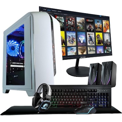 Periphio Warp Gaming PC Computer - Battlestation Gaming Bundle, AMD Ryzen 5 5600G, Radeon Vega 7 Graphics, 1TB, 16GB DDR4 RAM, Windows 11 Gaming Tower