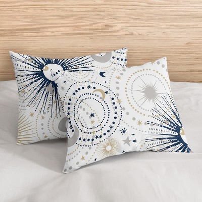 Celestial Blue and Gold Microfiber Full Bedding Set