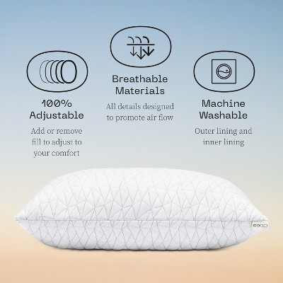 Queen White Adjustable Memory Foam Hypoallergenic Bed Pillow