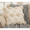 18"x18" Moroccan Down Filled Pom-Pom Square Throw Pillow Ivory - Saro Lifestyle: Cotton Cover, Duck Feather Fill, Zippered - 3 of 3