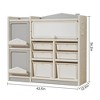 Toy Storage Organizer with Storage Bins, Multilayer Storage Organizer Children Floor Shelf Building Blocks Toy Picture Book Clutter Storage Cabinet - 2 of 4