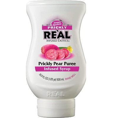 Reàl Infused Exotics Simply Squeeze Infused Syrup Prickly Pear 16.9oz Bottle for Mix- ologists, Chefs, Cooks