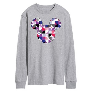 Men's - Disney - Mickey Mouse Geometric Logo Long Sleeve Graphic T-Shirt - 1 of 4