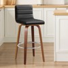 Bekrvio 26"/29" Swivel Bar Stools Set of 1/2/3/4, Faux Leather Upholstered Counter Chairs with Wood Legs, Mid-Century Seating for Kitchen Island - 2 of 4