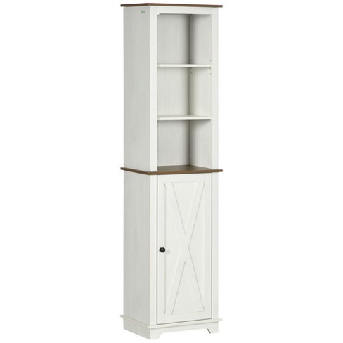 kleankin Tall Bathroom Cabinet, Slim Bathroom Storage Cabinet, Narrow Floor  Cabinet with 3 Drawers and 2 Open Shelves, Linen Tower for Small Space