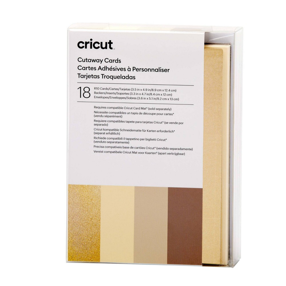 Cricut 18ct Cutaway Cards Neutrals Sampler: Cardstock for Card Making, Compatible with All Cricut Machines