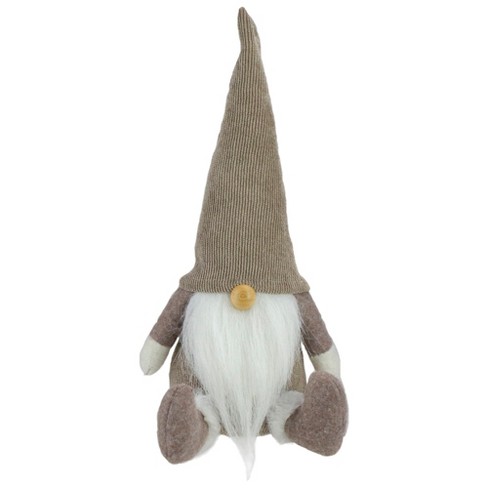 Northlight Plush Sitting Gnome With Corduroy Hat Christmas Figure - 10 ...