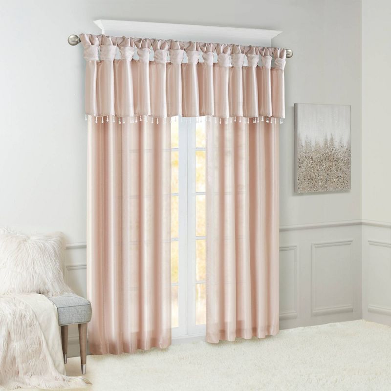 Lillian Twisted Tab Light Filtering Lined Curtain Panel, 5 of 10