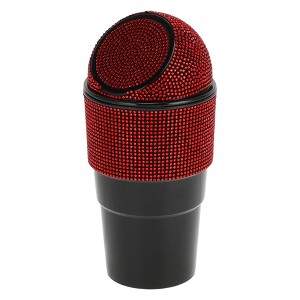 Unique Bargains Car Trash Can Portable Front Seats Trash Bin Red 1 Pc 3.9" Length 2.8" Width 7.9" Height Plastic - 1 of 4