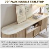 SinCiDo Luxury 70" Fluted TV Stand, Modern TV Console for TVs Up to 80 inches, Faux Marble Top & Curved Design - 4 of 4