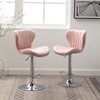 Ridstar Set of 2 Adjustable Swivel Bar Stools-Pink - 2 of 4