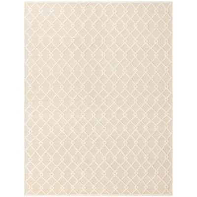 Vanilla Bean Geometric Hand-Knotted Wool Area Rug