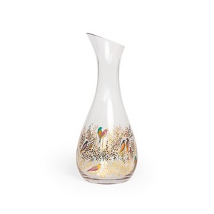 Portmeirion Sara Miller Chelsea Glass Carafe - 32 oz Elegant Glass Jug with Gold Detailing & Bird Motifs - Ideal Minimalist Beverage Pitcher - 1 of 3