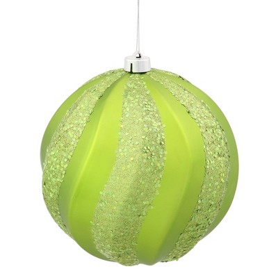Vickerman 6" Glitter Swirl Shatterproof Christmas Ball Ornament - Green