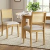 Dining Chairs, Mid Century Upholstered Dining Chairs, Rattan Back Chairs with Black Frame for Kitchen or Dining Room-Tanpinhause - 3 of 4